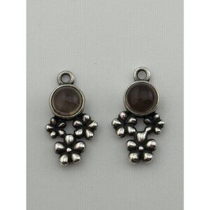 Pandora Sterling Silver Smoky Quartz Bouquet Flower Compose Earring Charm 290631